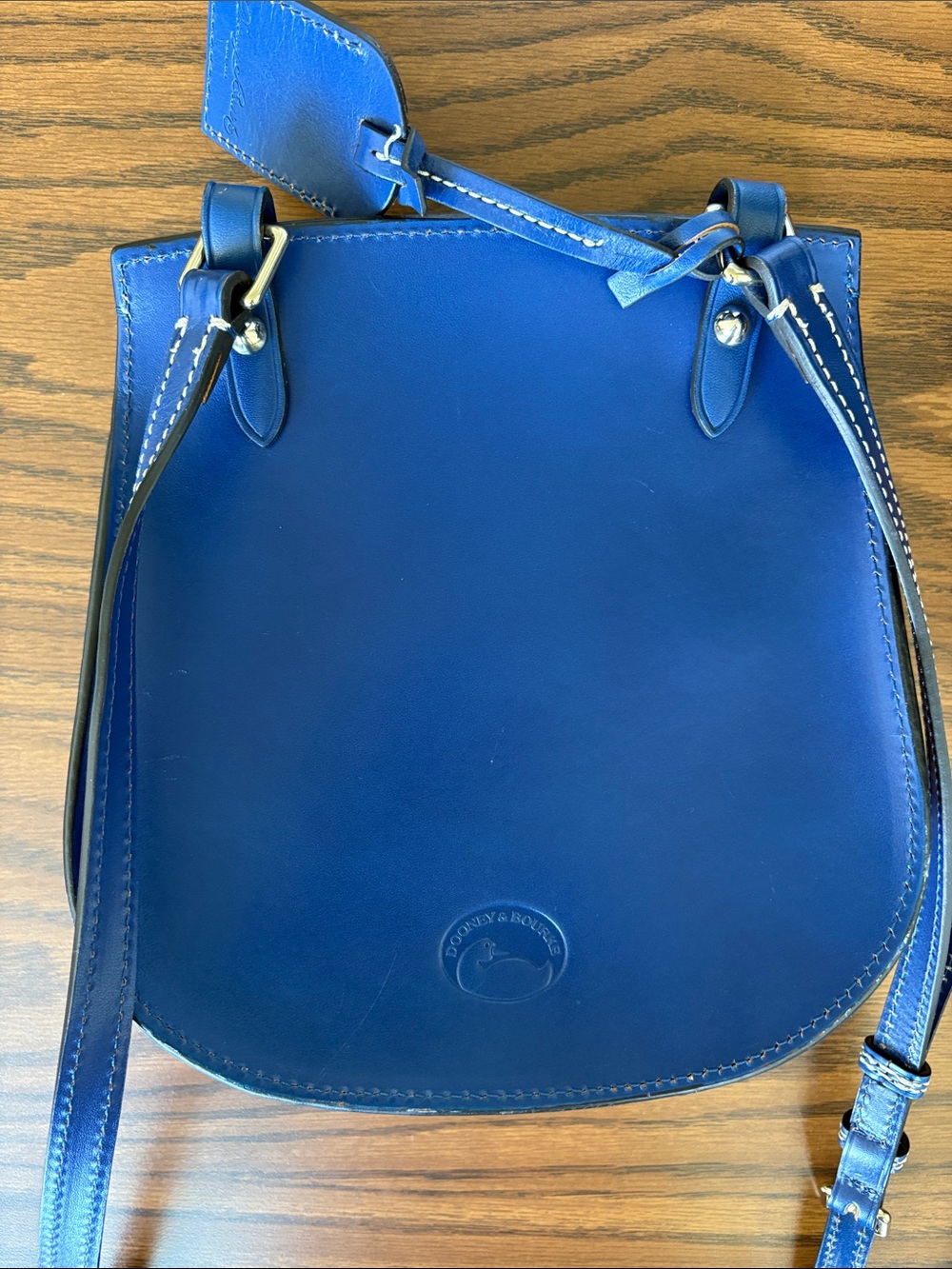 Vintage Dooney & Bourke Blue Leather Crossbody Bag - Picture 3 of 8